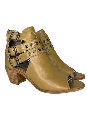 DIEGO DI LUCCA Womens Size 7 Tan Natural Leather Royalty Strappy Leather Shootie